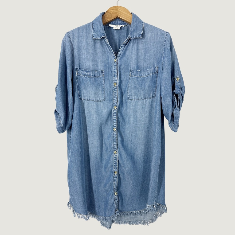 Workshop Republic Clothing Light Wash Denim Tunic Shirt Dress